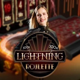Lightning Roulette online game logo by Evolution on casinoprestigeonline.com